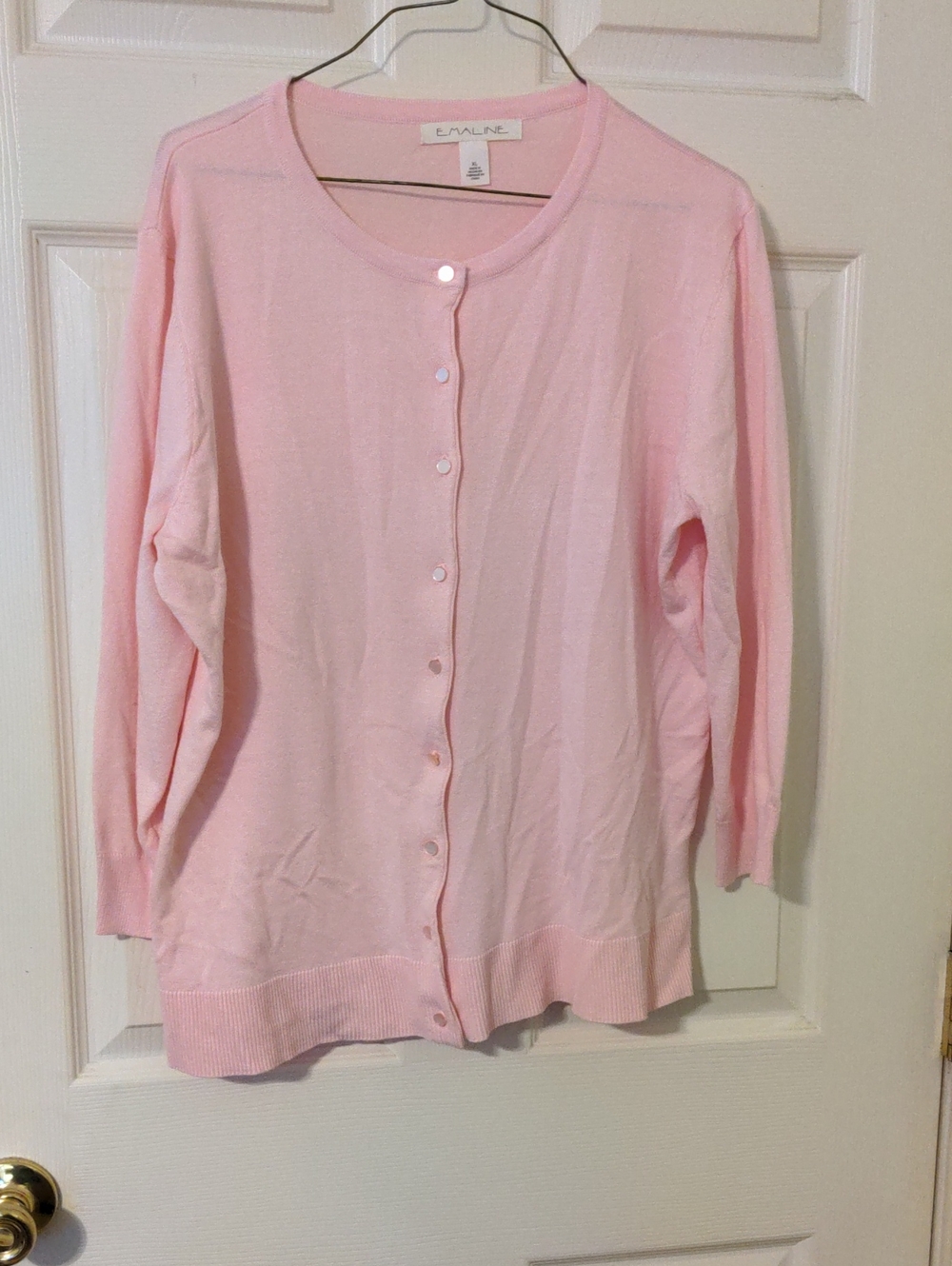 Emaline Women's Pale Pink Button-Front Cardigan